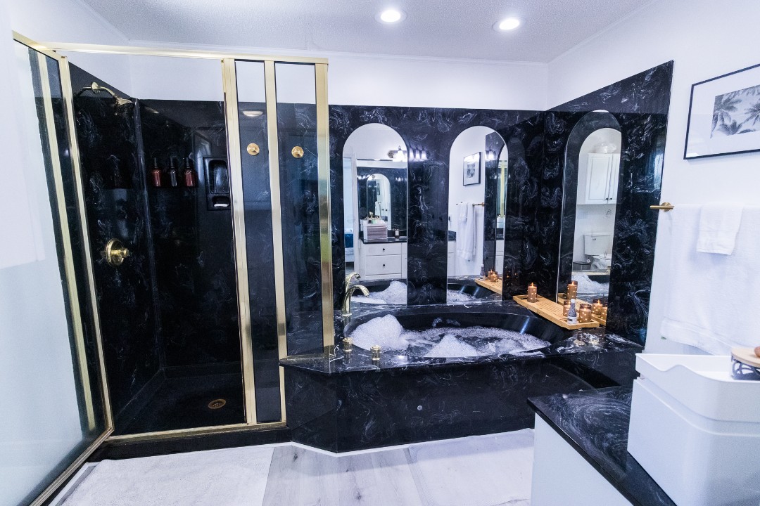 Master bathroom with jacuzzi tub